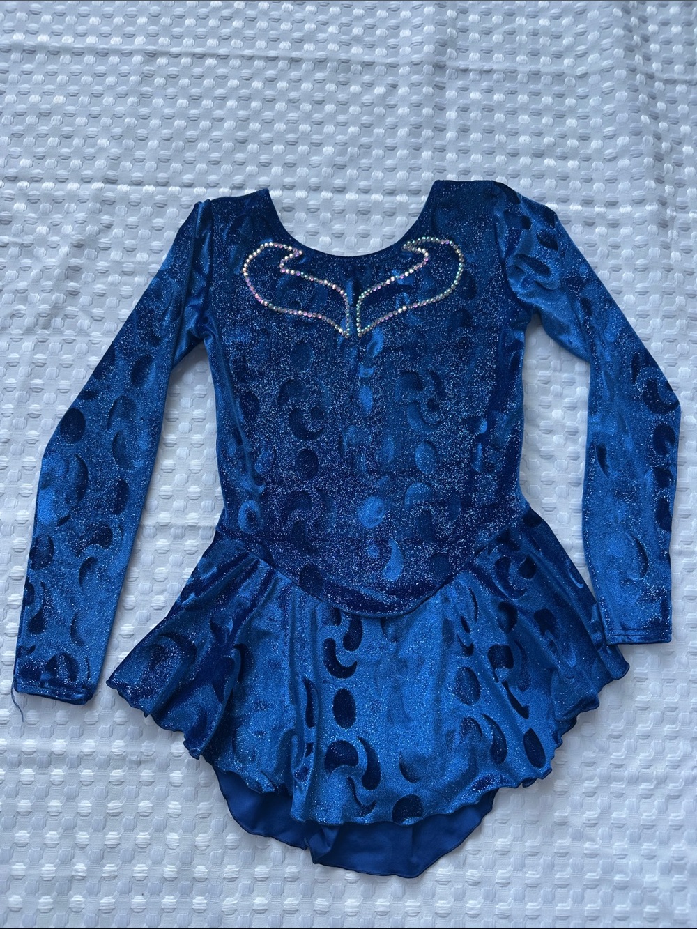 Girls' Blue Sparkle Ice Skating Dress Small